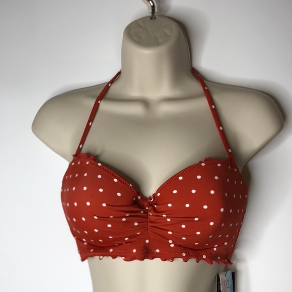 NWT SUNDAZED Nixie Printed Underwire Ruffle Terracotta 34C NEW WITH TAGS - Picture 2 of 10